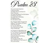 KCDFDVJFBM Popular Psalm 23 Scripture Wall-Art The Lord is My Shepherd Canvas Print Christian Faith Based Decor for Living Room Bedroom and Study(Framed,16x24inch(40x60cm))