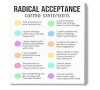 KCDFDVJFBM Radical Acceptance for Mental Health Poster Office School Home Decor(Unframed,16x24inch(40x60cm))