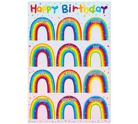 KCDFDVJFBM Rainbow Birthday Chart for Classroom - Happy Birthday Poster for Classroom Decor Birthday Calendar for Kindergarten Elementary Back to School Supplies poster(Framed,20X30inch(50X75cm))