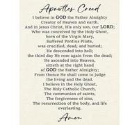 KCDFDVJFBM Religious Wall Art: The Apostles' Creed - Gallery Wrapped Canvas Print with Cross Motif, Perfect for Baptism, Confirmation, or Wedding Gift(Framed,16x24inch(40x60cm))