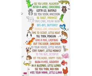 KCDFDVJFBM Rhyming Goodbye for Classroom - See You Later Alligator Wall-Art, Educational Decor for Preschool, Kindergarten & Playroom Walls(Framed,12x18inch(30x45cm))