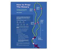 KCDFDVJFBM Rosary Prayer Steps Poster Beautiful Catholic Art and Devotional Guide for the Faithful(Framed,08x12inch(20x30cm))