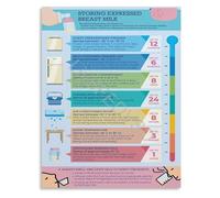 KCDFDVJFBM Safe Breast Milk Storage Educational Poster Lactation Guide Wall-Art Canvas for Living Room Parents Space Decor(Unframed,12x18inch(30x45cm))