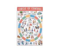 KCDFDVJFBM SEL & Mental Health Poster: Circle of Control - What I Can and Cannot Control, Wall-Art for Classroom, Office & Calming Corner(Framed,16x24inch(40x60cm))