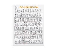 KCDFDVJFBM Shotokan Karate Gojushiho Dai Kata Training Chart Poster Wall-Art Canvas for Bedroom Living Room Decor and Gift Idea(Framed,16x24inch(40x60cm))