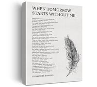 KCDFDVJFBM Soothing Memorial Wall Decor When Tomorrow Starts Without Me Poem Canvas Print for Grieving Hearts(Framed,16x24inch(40x60cm))