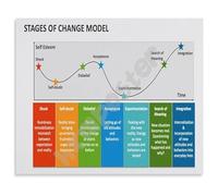 KCDFDVJFBM Stages of Change Guide Poster Psychology Office Decor Educational Canvas Art Print Wall Decor for Mental Health Professionals(Framed,12x18inch(30x45cm))