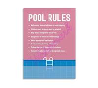 KCDFDVJFBM Swimming Pool Tips for Canvas Print Educational Wall-Art Childrens Room Nursery Decor Prevent Accident(Unframed,08x12inch(20x30cm))