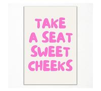 KCDFDVJFBM Take A Seat Funny Bathroom Poster Sweet Cheeks Retro Aesthetic Wall-Art for Home(Unframed,08x12inch(20x30cm))