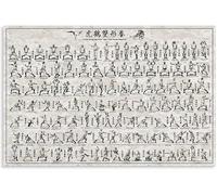 KCDFDVJFBM Tiger Crane Double Pattern Kung Fu Poster - Fu Hok Seung Ying Kuen Chinese Martial Arts Wall-Art for Home Decor(Framed,12x18inch(30x45cm))