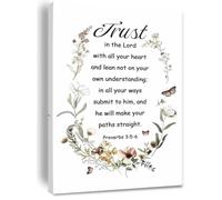 KCDFDVJFBM Trust in the Lord with All Your Heart Bible Verse Canvas Art Christian Wall Decor for Home Office Church(Unframed,12x18inch(30x45cm))