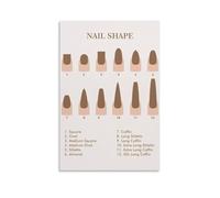 KCDFDVJFBM Ultimate Nail Shape Comparison Poster - Side-by-Side Guide to Almond, Square, Coffin & More - Large Visual Reference for Nail Enthusiasts & Professionals(Unframed,12x18inch(30x45cm))