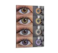 KCDFDVJFBM Vibrant Eye Iris Abstract Art Print - Colorful Pupil Design Wall Decor Poster for Living Room, Bedroom, Office(Framed,08x12inch(20x30cm))