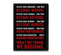 KCDFDVJFBM Watch Your Thoughts for They Become Words Motivational Quote Canvas Wall-Art Inspirational Home Office Decor Print(Unframed,08x12inch(20x30cm))