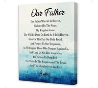 KCDFDVJFBM Wedding & Funeral Gift, The Lord's Prayer Wall-Art, Christian Sympathy or Celebration Canvas, Comfort in Words(Framed,16x24inch(40x60cm))