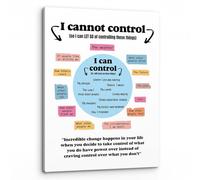 KCDFDVJFBM What I Can & Cannot Control Wall Art, Mental Health Coping Skills Poster, Empowering Therapy Office Decor for Counseling, School or Home(Unframed,16x24inch(40x60cm))
