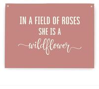 KCDFDVJFBM Wildflower Nursery Decor - Canvas Wall-Art with Wood Frame, Girl's Room Sign & Shower Gift for Parents(Unframed,08x12inch(20x30cm))