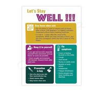 KCDFDVJFBM Workplace Health Poster Stay Home If Sick Office Etiquette Illness Prevention Guide Canvas Print for Office Decor(Unframed,12x18inch(30x45cm))