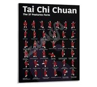 KCDFDVJFBM Yang Style Tai Chi Chuan Poster 37 Move Form Reference Chart for Balance and Canvas Print(Unframed,16x24inch(40x60cm))