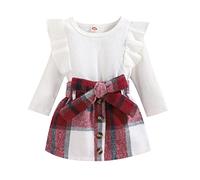 KCDING Lot Bodys Courte Filles Ensemble Fille 3 Ans,Ensemble Bebe Fille 24 Mois Jupe Fille 8 Ans Rouge Robe Tutu Fille Anniversaire Body Bebe Garçon Pas Cher Deguisement Bebe Carnaval 18 Mois Lot