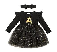 KCDING Robe De Noel Père Noël Mon 1er Noel Robe Bébé Robe Noel Fille Bebe,Deguisement 18 Mois Tenue My First Christmas Tutu Bebe Arc en Ciel Ensemble Enfant Fille Jupe Tutu Fille 5 Ans Tutu D 6-9