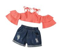 KCDING Short De Nuit Fille Ensemble Bébé Fille été,Vêtement Enfants Pas Cher Ensemble Brassiere Culotte Fille 5 Ans Bodies Bebe Fille 1 Mois Costumes Et Vestons Garçon Pyjama Bebe Fille 6 3-4 ans