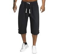 KCDING Survetement Homme Pantalon Short Sport Homme Running,Homme 3/4 Short Cargo Eté Short Homme Bermuda Vetement De Travail Chorte pour L'été Homme Pantalon Large Homme Fluide Jean Cargo Hom XXL