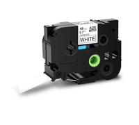kcdVFmqhb Ruban d'étiquettes Noir sur Blanc, 18mm, Compatible avec la Machine à étiquettes TZ 241 TZE 241(1Pcs-18mm-AZE-241)