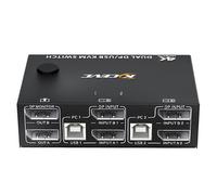 KCEVE 8K Dual Monitor KVM Switch,Displayport 1.4 KVM Switch 2 Monitors 2 Computers 8K 30Hz 4K 144Hz