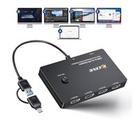KCEVE Adaptateur USB vers 4 HDMI, Affichage Multi-écrans 5 écrans séparés, Prend en Charge Le Mode Miroir/Extension Compatible avec Windows, M1/M2 Mac OS, avec Fonction écran Noir