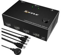 KCEVE KC-KVM202 Commutateur double écran HDMI-KVM avec une résolution vidéo jusqu'à 3840 x 2160 à 30 Hz, largement compatible Plug-and-Play