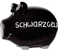 KCG 101053 Tirelire cochon "argent noir" - céramique, noir, moyen