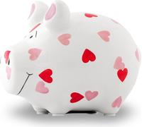 KCG 101575 Tirelire cochon "Cœur" - blanc, petite taille
