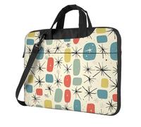 KCGSDEGV Atomic Stars Sac à bandoulière pour ordinateur portable Motif rétro imprimé triple couche de protection antichoc pour homme et femme, Noir , 14 inch