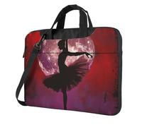 KCGSDEGV Ballerina Dance Sac à bandoulière imprimé pour ordinateur portable, triple couche de protection, résistant aux chocs, pour homme et femme, Noir , 15.6 inch