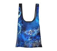 KCGSDEGV Bees at Work Sac de courses pliable imprimé | Sac fourre-tout imperméable résistant aux déchirures réutilisable pour courses, voyage, travail et cadeaux, Blue Music, Taille unique