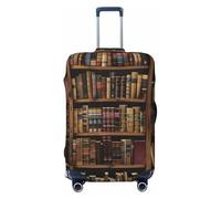 KCGSDEGV Bibliothèque Bibliothèque Imprimés Housse de Bagage Élastique avec Fermetures Éclair Invisible - Protection Universelle Valise pour Voyage, Voyage Affaires, Noir , S(18-21inch suitcase