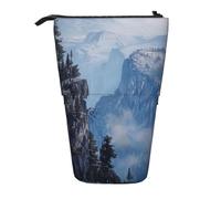 KCGSDEGV Canadian Smokey Mountain Cliff Prints Trousse extensible pour stylos scolaires, maquillage et voyage pour étudiants et artistes, Noir , Taille unique, Cartable