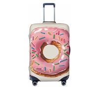 KCGSDEGV Donut Prints Housse de bagage élastique avec fermetures éclair invisibles - Protection universelle pour valise, voyage, voyage d'affaires, Noir , M(22-24inch suitcase), Valise
