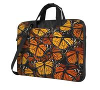KCGSDEGV Heaps of Orange Monarch Butterflies Sac à bandoulière pour ordinateur portable avec triple couche de protection antichoc pour homme et femme, Noir , 13 inch