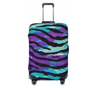 KCGSDEGV Housse de bagage élastique à rayures zébrées avec fermetures éclair invisibles, protection universelle pour valise, voyage, voyages d'affaires, Noir , S(18-21inch suitcase), Valise