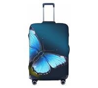 KCGSDEGV Housse de bagage élastique avec fermeture éclair invisible - Housse de protection universelle pour valise, voyage d'affaires, bleu, Noir , S(18-21inch suitcase), Valise