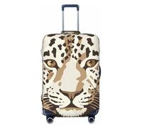 KCGSDEGV Housse de bagage élastique avec fermeture éclair invisible - Motif léopard marron - Protection universelle pour valises - Pour voyage, voyages d'affaires, Noir , XL(29-32inch suitcase