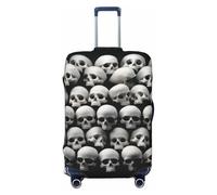 KCGSDEGV Housse de bagage élastique avec fermeture éclair invisible - Protection universelle pour valises - Motif tête de mort - Pour voyage, voyages d'affaires, Noir , XL(29-32inch suitcase), Valise