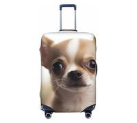 KCGSDEGV Housse de bagage élastique avec fermeture éclair invisible - Protection universelle pour valise, voyage d'affaires, motif chihuahua, Noir , M(22-24inch suitcase), Valise