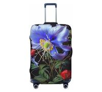 KCGSDEGV Housse de bagage élastique avec fermeture éclair invisible - Protection universelle pour valises - Pour voyage, voyages d'affaires, Noir , M(22-24inch suitcase), Valise