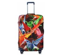 KCGSDEGV Housse de bagage élastique avec fermetures éclair invisibles - Housse de protection universelle pour valise, voyage d'affaires, origami, Noir , XL(29-32inch suitcase), Valise
