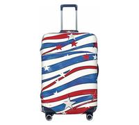 KCGSDEGV Housse de bagage élastique avec fermetures éclair invisibles Motif étoiles patriotiques, Noir , L(25-28inch suitcase), Valise