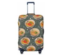 KCGSDEGV Housse de bagage élastique avec fermetures éclair invisibles pour coquetier, nouilles, ramen, housse de bagage universelle pour voyage, voyages d'affaires, Noir , S(18-21inch suitcase