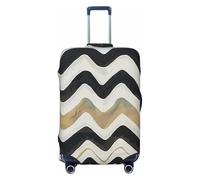 KCGSDEGV Housse de bagage élastique avec fermetures éclair invisibles - Protection universelle pour valise, voyage d'affaires, noir et blanc, Noir , S(18-21inch suitcase), Valise